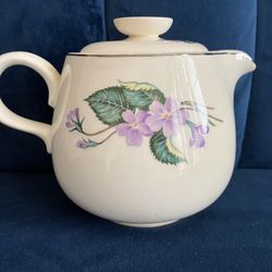Tea Pot Homer Laughlin Rhythm Shape teapot/Purple Flower pattern 60 years old