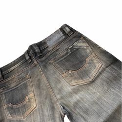 Men's Gray Denim Straight Jeans Medium Wash 5-Pocket Button Fly Solid Cotton