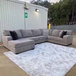 Large Gray Sectional Couch
