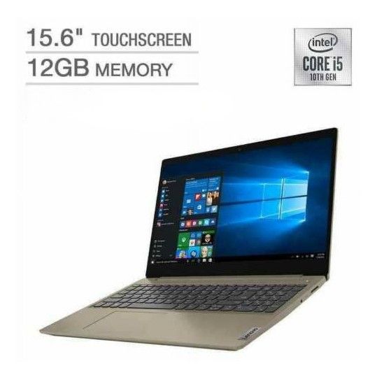 Lenovo ldeaPad 3 15.6" HD Touchscreen 512Gb HDD Laptop, 10th Gen Intel Core i5-1035G1, 12GB Windows 10 - Almond 