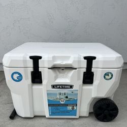 Lifetime Cooler - 55 Quart Large Size - 7 Day Ice Retention - Great for Camping or any Events - U.S.A Made - Built in Bottle Opener - Bear Resistance 