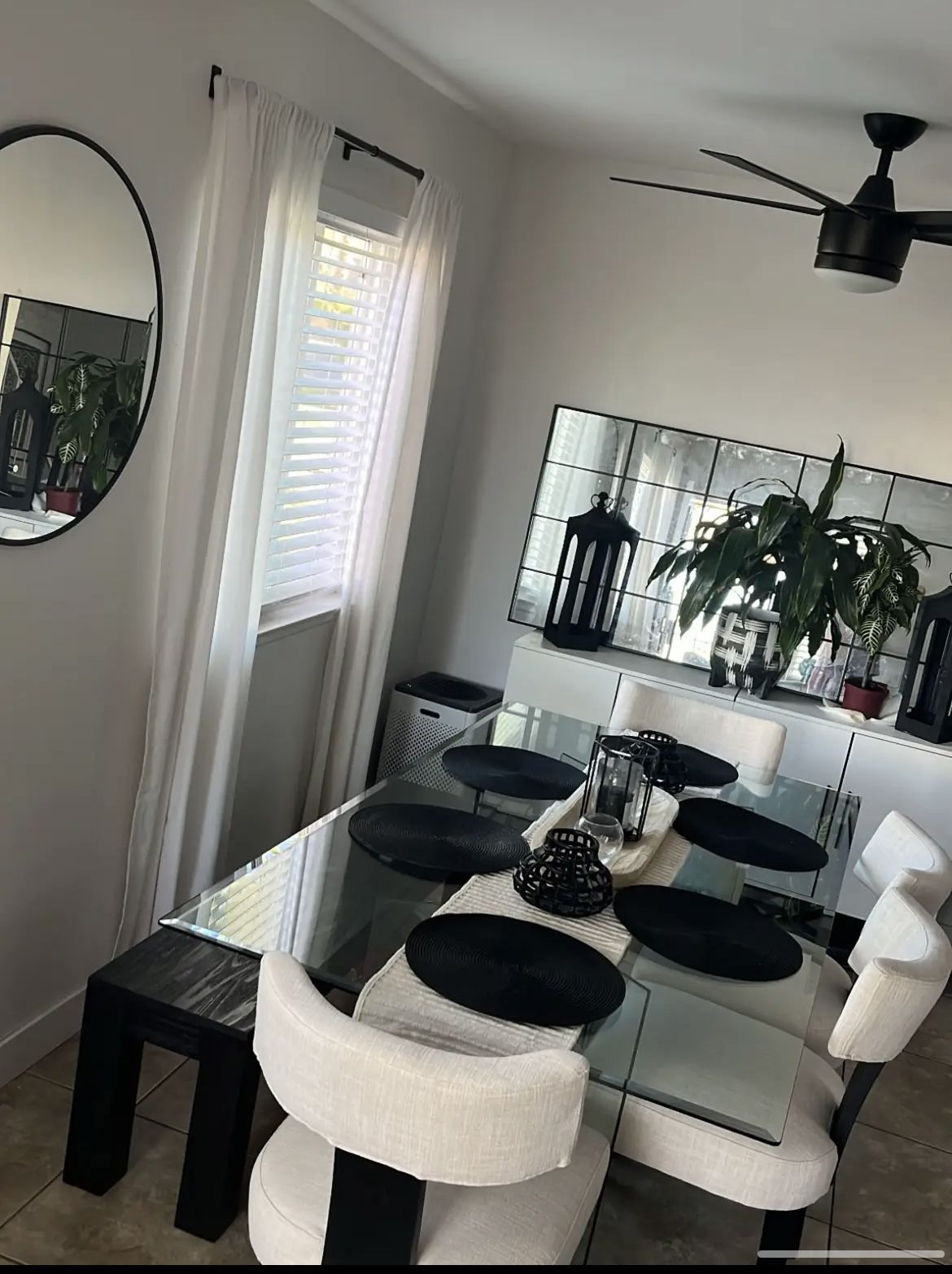 Mid Century Glass Dining Table