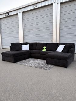 Large Black Sectional Couch