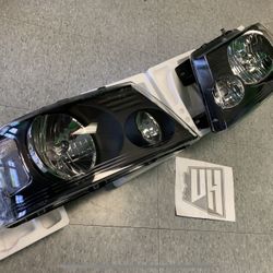 04 to 08 Ford F150 Black Headlights