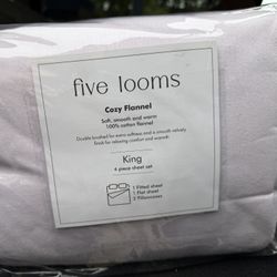 Five Loom Sheet Set 4 Piece Flannel 100 % Cotton 