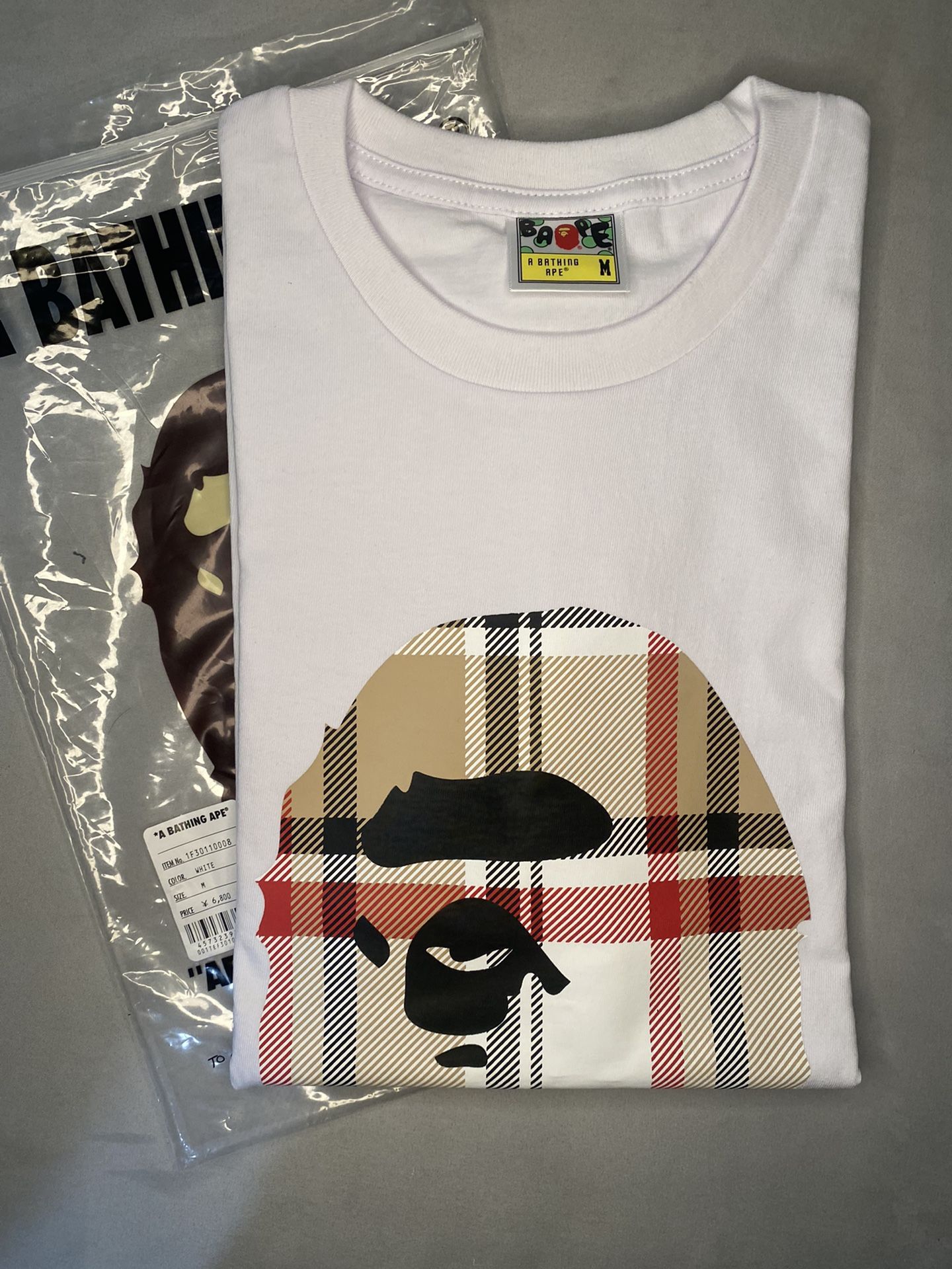 Bape Burberry Plaid Design T Shirt