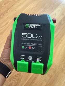 Green Fuel 500W Power Inverter (12V DC to 120V AC) with Dual USB Ports