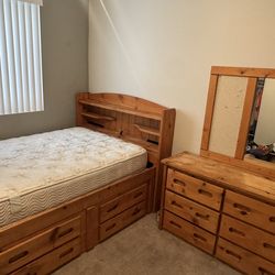 Full bed with matching dresser