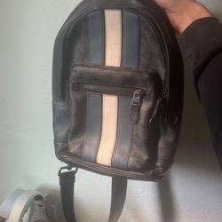 ‘west Pack In Signature Canvas With Varsity Stripe’ Coach Shoulder Bag