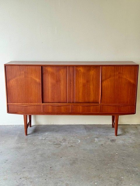 1960s Danish Modern Teak Highboard Credenza β E.W. Bach for Sejling Skabe