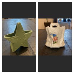 Vintage Planter Succulent Holders Star Bag Ceramic