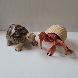 Vintage SAFARI LTD Turtle Tortoise / Hermit Crab Figurine Toys Plastic 4.5" Long