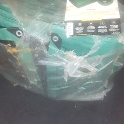 Multi-purpose heavy duty green and black tarp