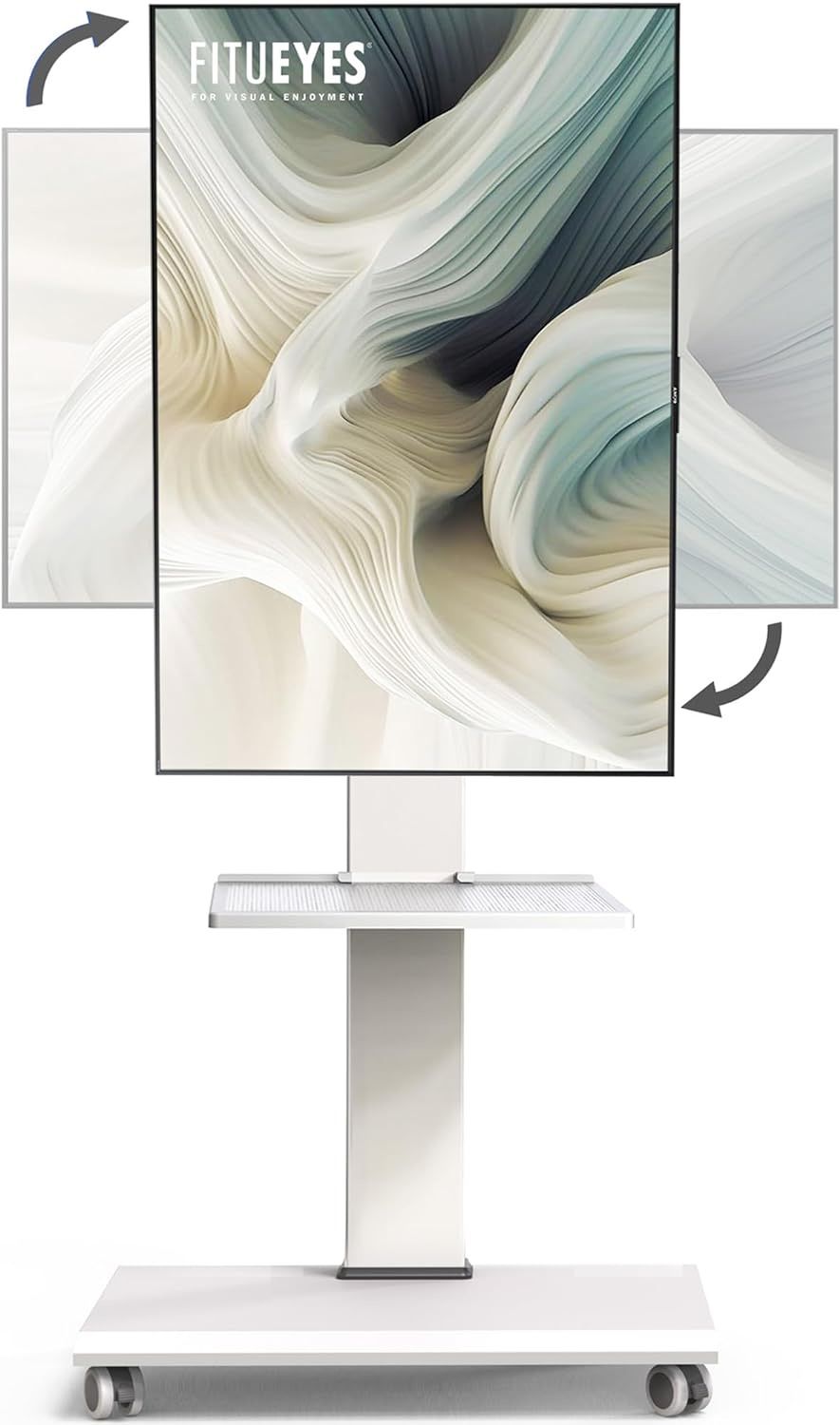 Rolling Rotating AV TV Stand For 32-75in TVs