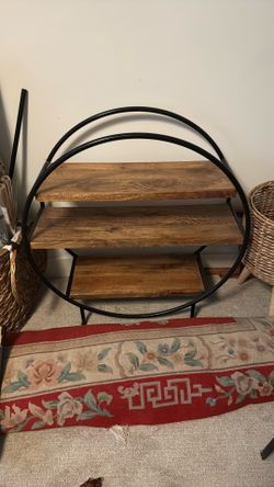 Round Wooden Bookshelf