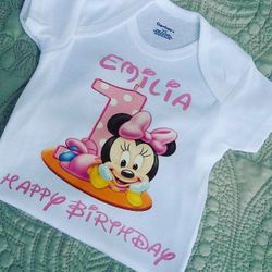 Minnie mouse First birthday onesie Outfit