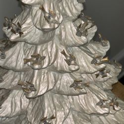 Vintage Ceramic Mother Of Pearl Christmas Tree