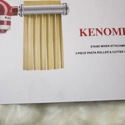 Pasta Attachment for KitchenAid Stand Mixers With Cleaning Brush ,Pasta Maker Attachment for Kitchenaid 3-Piece Set Including Pasta Sheet Roller, Fett