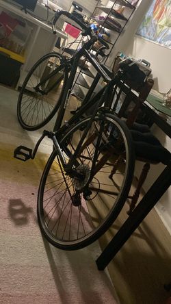 Black Road Bike with Rear Rack