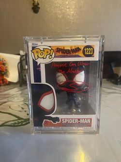 Signed Funko Pop Spider-Man #1223 quote and psa