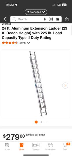 Werner 24’ Extension Ladder Used Good Shape 