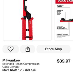 Milwaukee Extended Reach Compression Coax Crimper