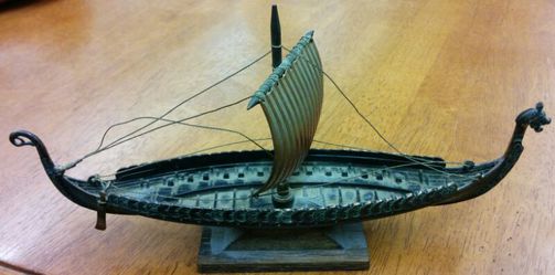 BRONZE METAL VIKING SHIP MODEL BY EDWARD AAGAARD DENMARK NORSE VIKING LONG BOAT 7.5" long for Sale in Falls Church, VA - OfferUp