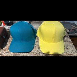 Mini Cooper Hats, Teal And Yellow New 
