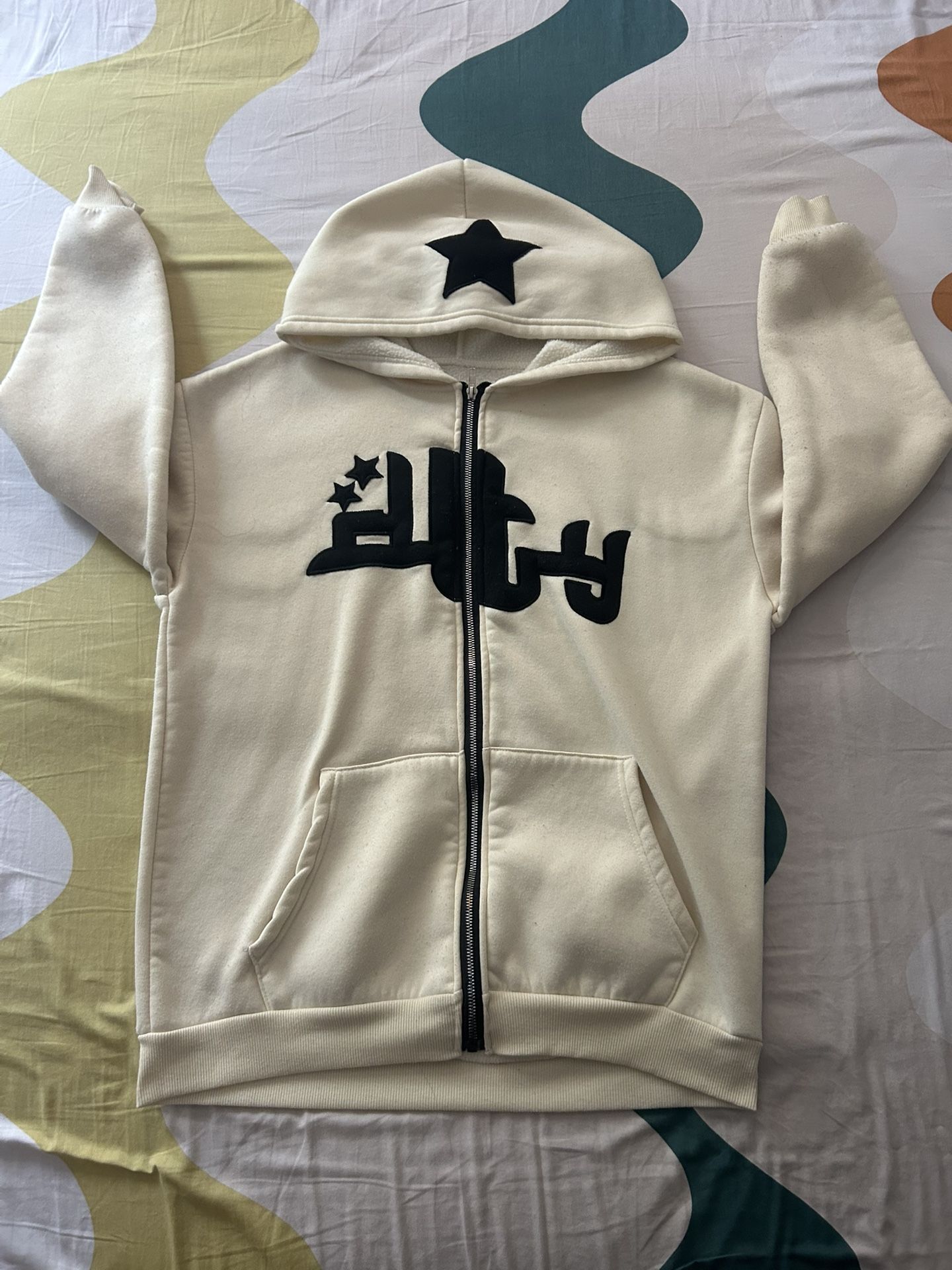 Yellow Zip Up With Arab Lettering