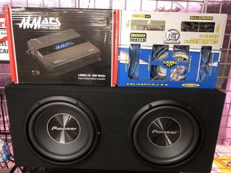 Pioneer sound system mmatts LS600.1D 2/10”pioneer woofers and amplifier Kit installation