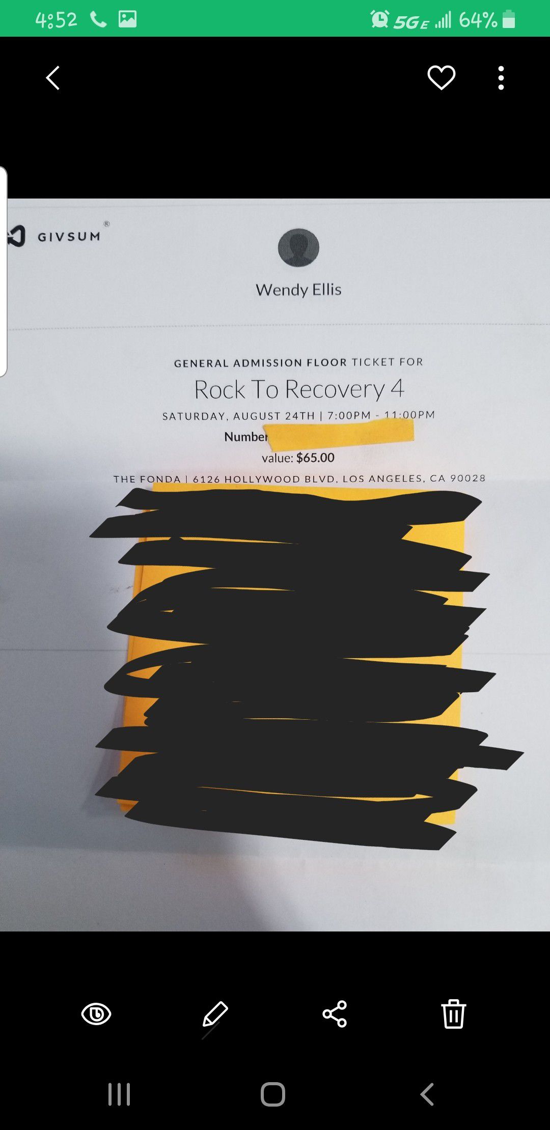 Rock to recovery tickets