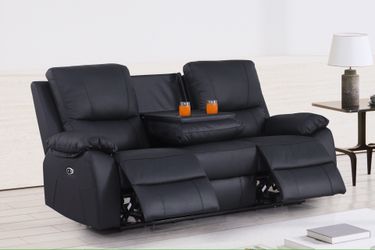 Power Genuine Leather Recliner 3-Seater Sofa Couch