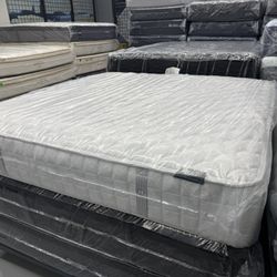KING SIZE AIRELOOM COPPERTECH SILVER (EXTRA-FIRM) MATTRESS & BOX SPRINGS BED SET