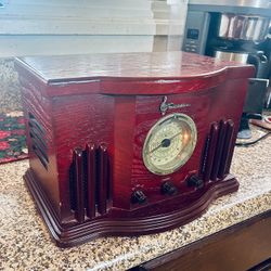 Vintage Style EMERSON WOOD ANTIQUE STYLE CD PLAYER & AM/FM RADIO #-NR51RW with Instruction Manual