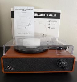 New! Turntable LP Player Record Player with Built-In Speakers