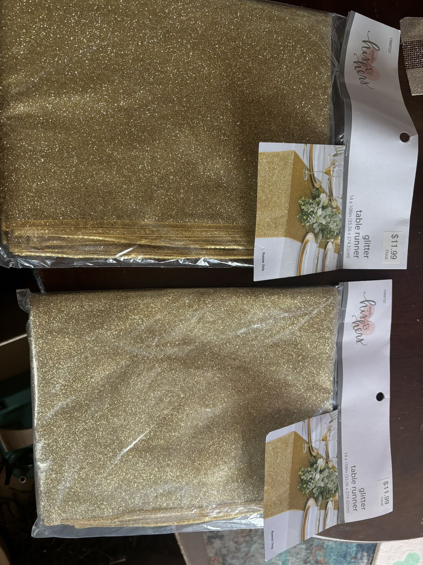 Gold Glitter Table Runners