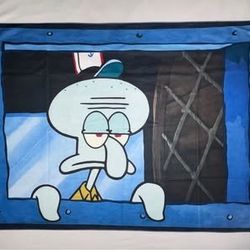 Large Cartoon Art Tapestry Wall Hanging – 28” x 40” Squidward Tentacles, SpongeBob SquarePants