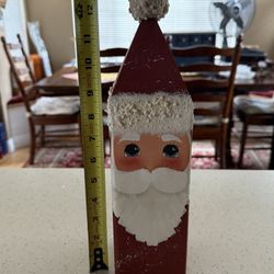 Hand Painted Hand Made Wood Santa’s Wood Folk Art 13” Tall 