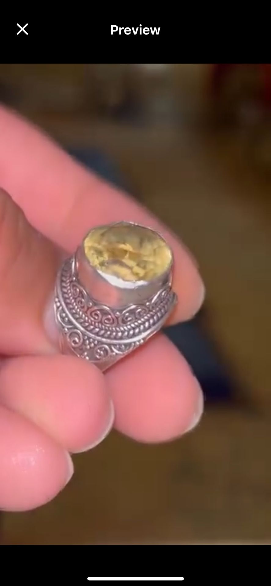 Natural Citrine Sterling Silver ring