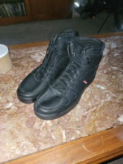 Black Levi's Leather High Tops