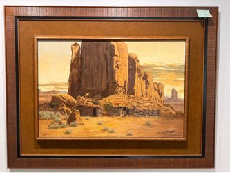 Large framed oil painting, oil on canvas by Robb Woods