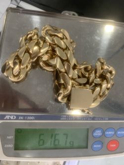 10K Gold Cuban Link Chain 24” — 616.7g