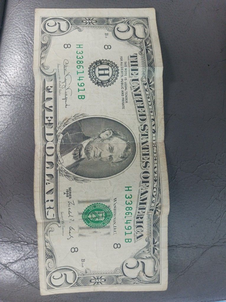 1988 Series A 5 Dollar Bills