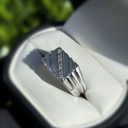 Jewelry 10k solid white gold diamonds 0.05CTW ring sz 10.0