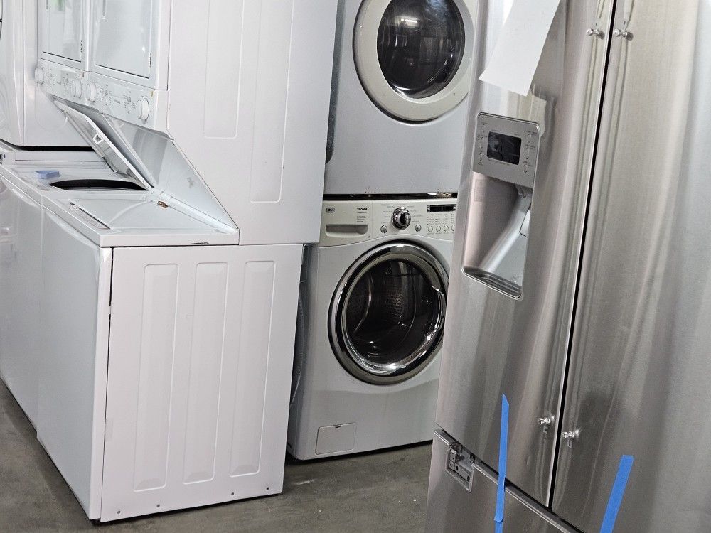 Huge Liquidation Management Special Nice Certified Refurbish Recondition Gently Used Washer Dryer Refrigerator Oven Stove Stackable Free Warranty 