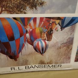 Hot Air Balloon Paper Art Print Only (Not Framed)