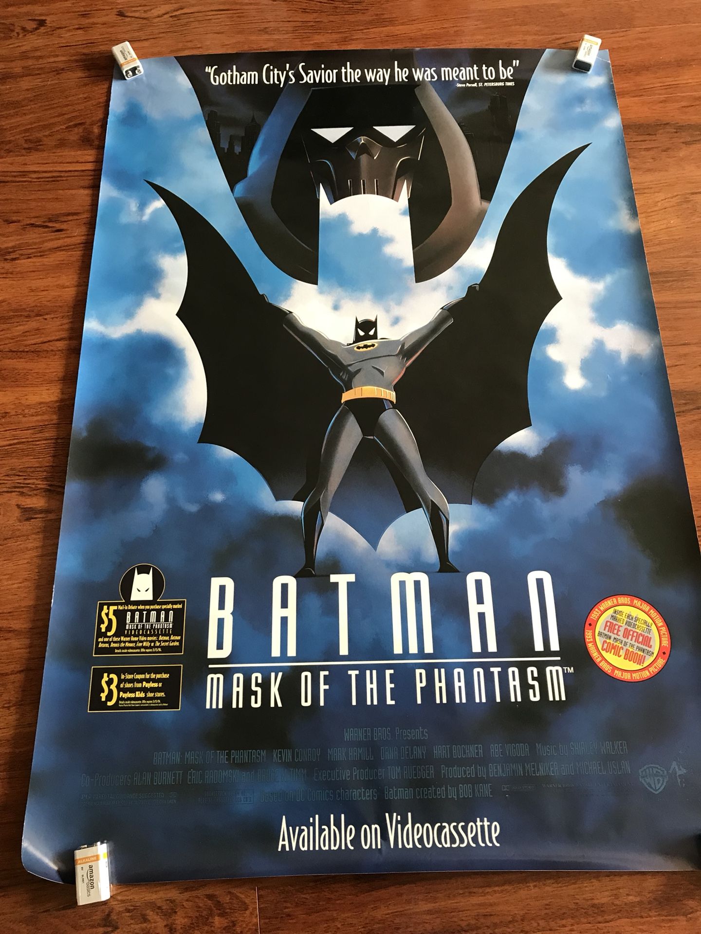 Batman mask of the phantasm vhs poster video store display
