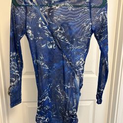 Blue And White Bathing Suit Bikini Cover 