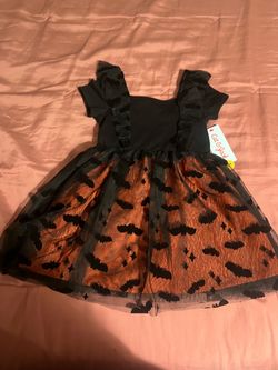 Girls Halloween Bat Tulle Dress 3t