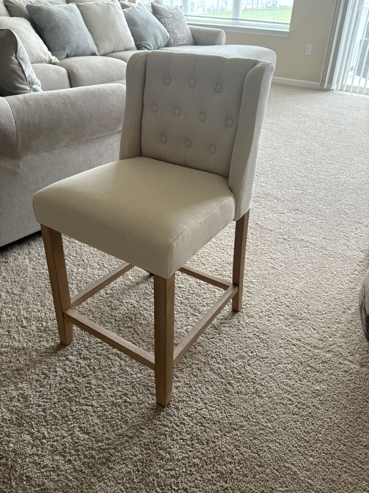 Upholstered Counter Stools with Solid Wood Frame
